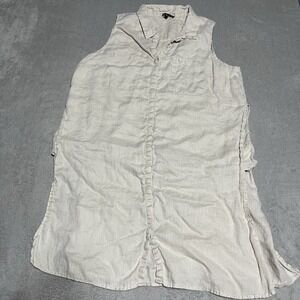 Cupio Top‎ Womens XL Sleeveless Tunic Top Linen Beige Lagenlook